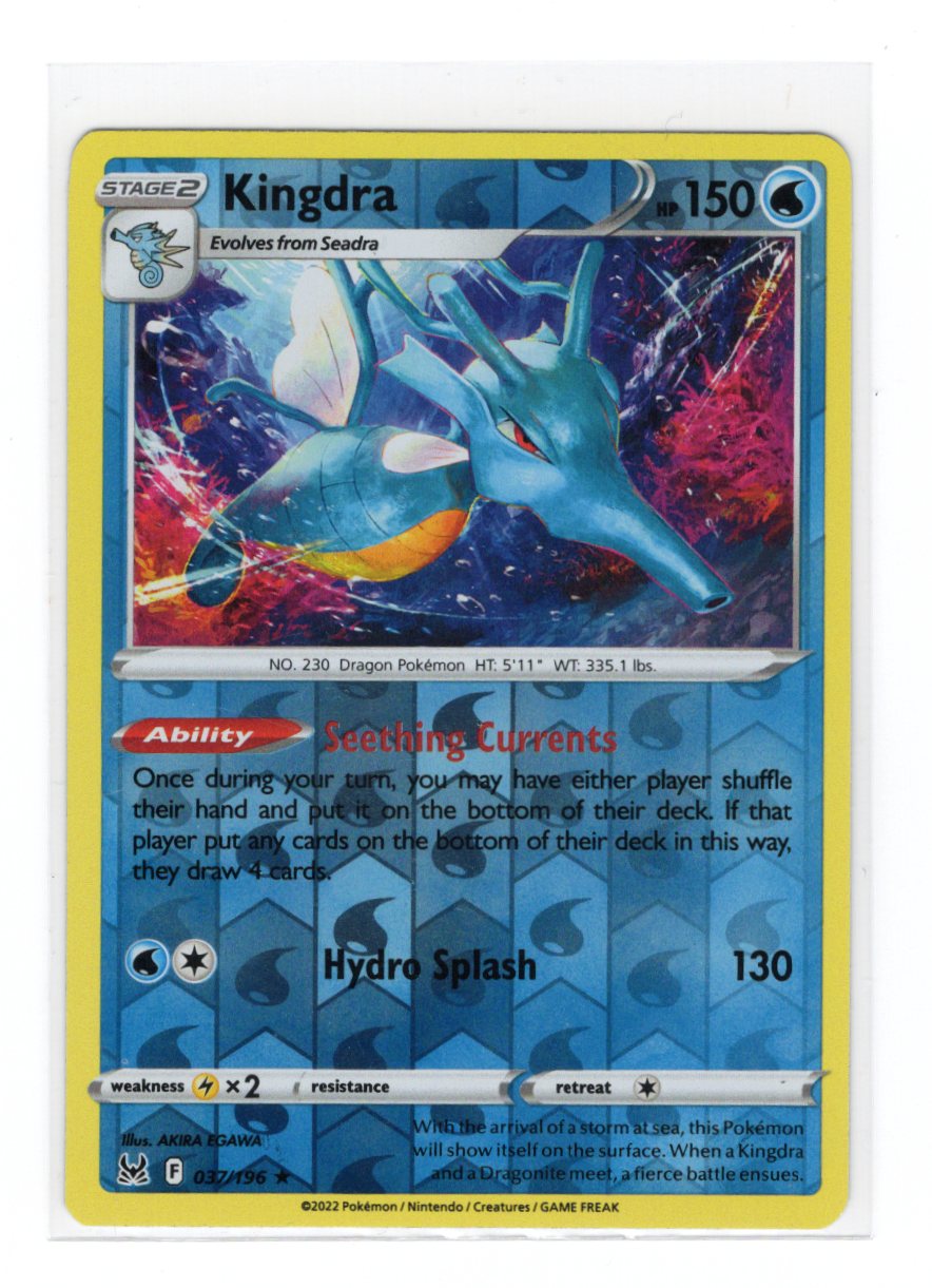 2022 Pokemon Lost Origin Kingdra Reverse Holo #037/196 Rare TCG DGP