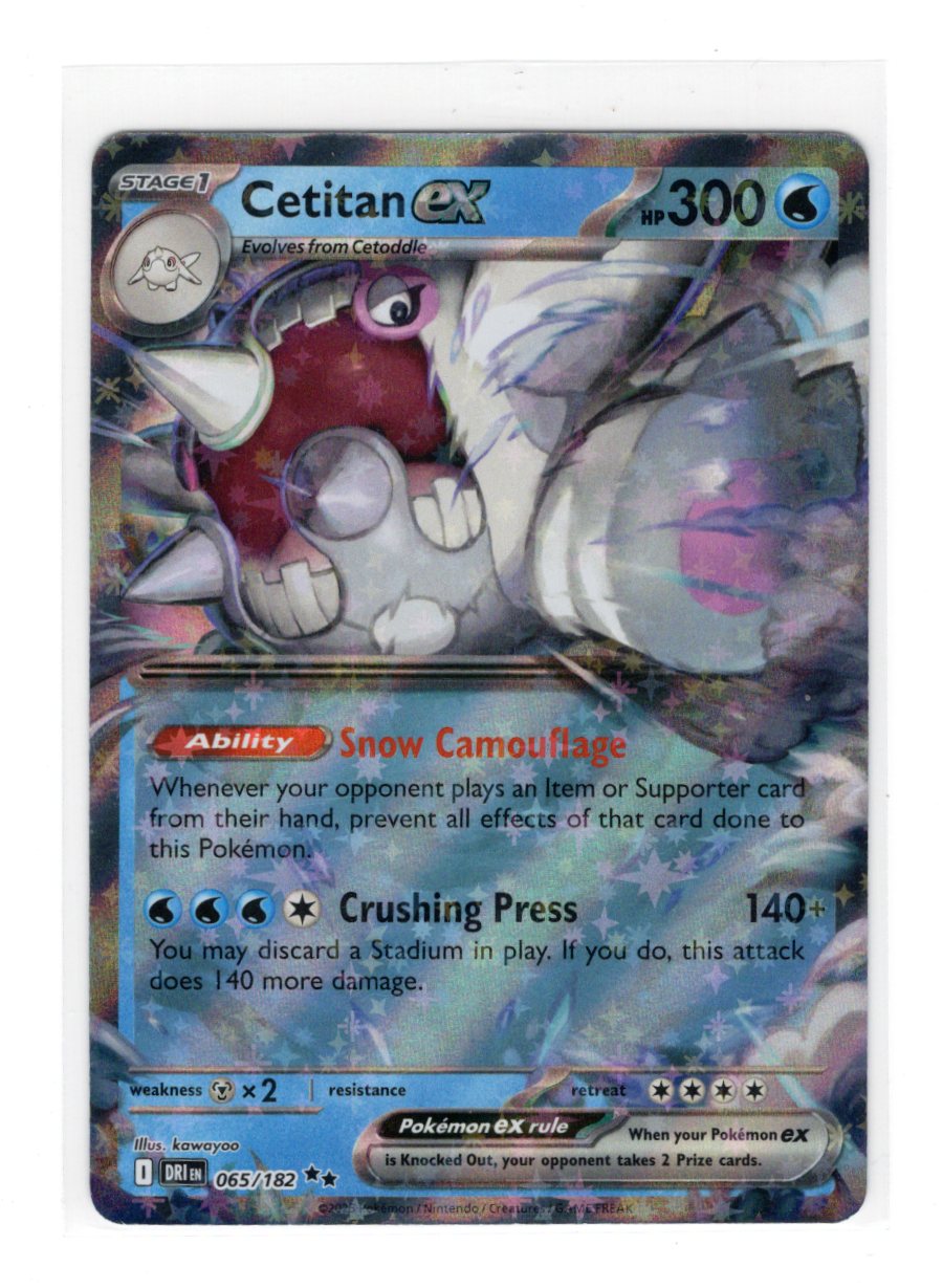 2023 Pokemon Scarlet & Violet Obsidian Flames Cetitan ex #065/182 Double Rare