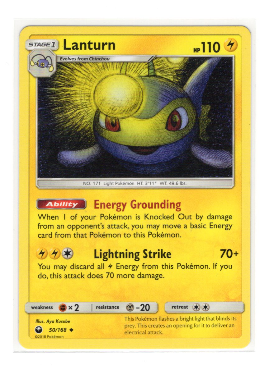 2018 Pokemon Celestial Storm Lanturn #050/168 Uncommon Card