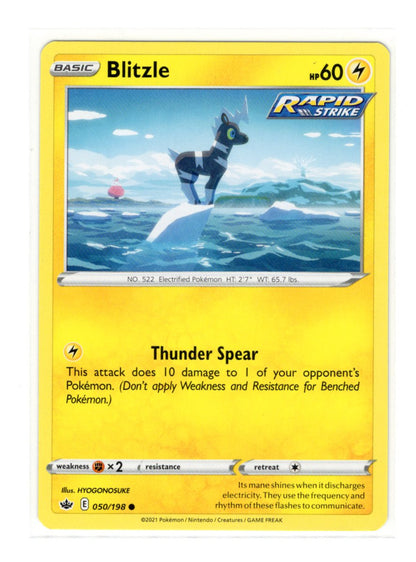 2021 Pokemon Chilling Reign Blitzle #050/198 Rapid Strike