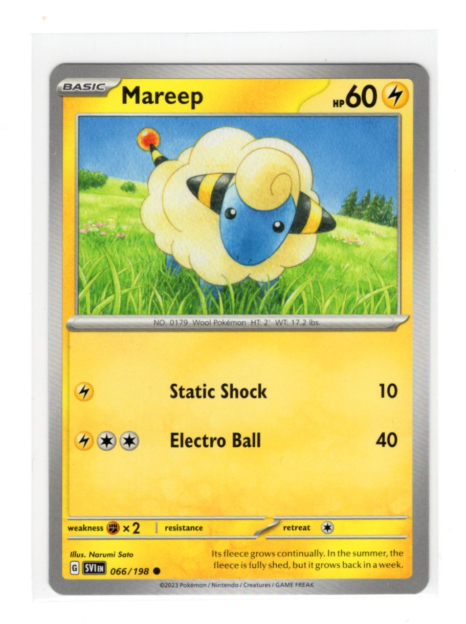 2023 Pokemon Scarlet & Violet Base Set Mareep 066/198 Common TCG