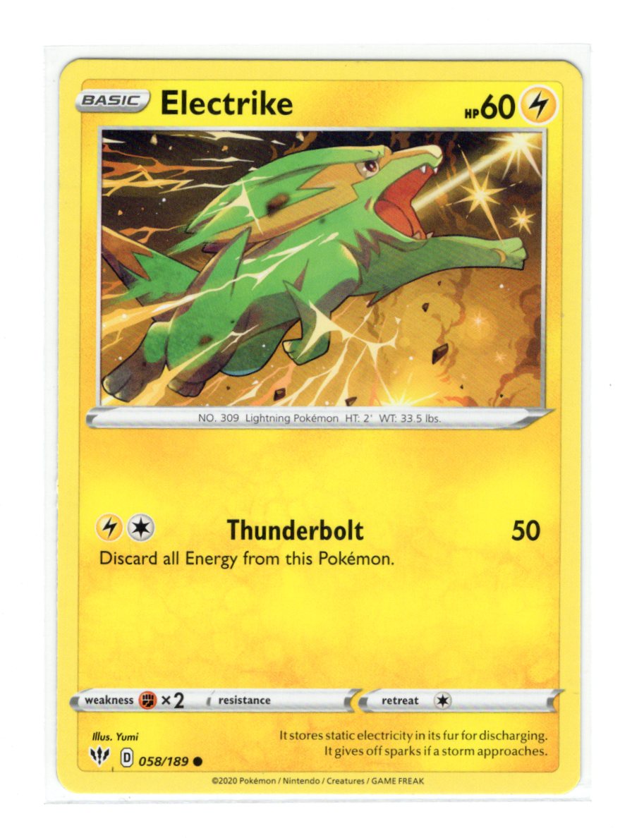 2020 Pokemon Sword & Shield Base Electrike 058/189 Common Card TCG DGP