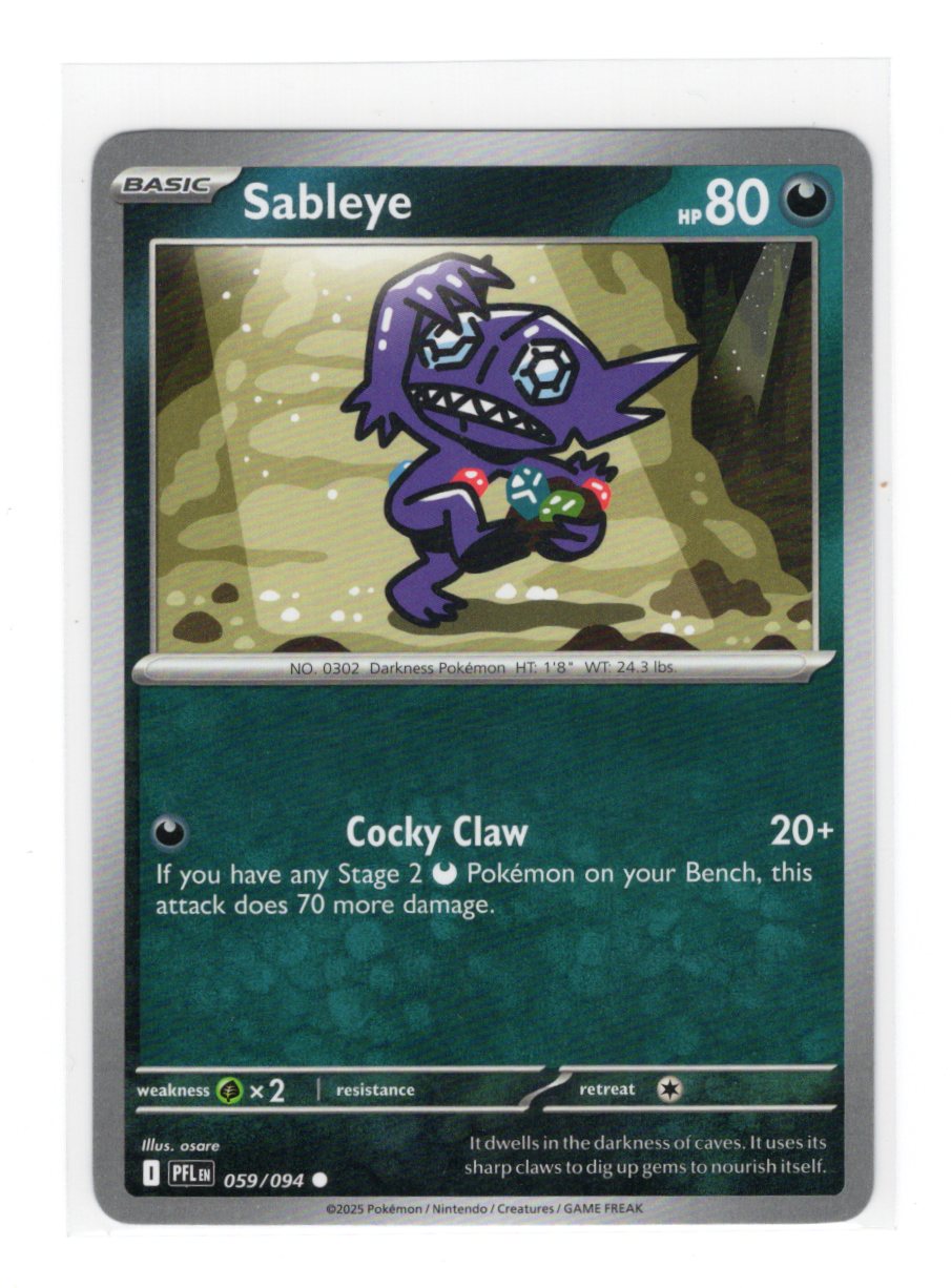 Sableye 059/094 Common Pokemon TCG Scarlet & Violet Prismatic Evolutions PFL