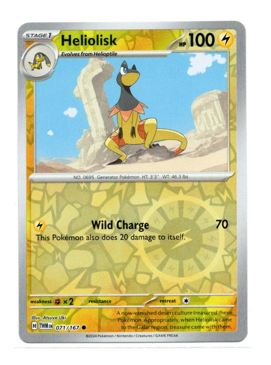 Heliolisk 071/167 Reverse Holo Pokemon Twilight Masquerade TWM 2024