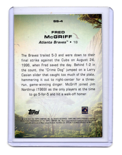 2025 Stadium Club Fred McGriff Card Savage Sluggers Atlanta Braves #SS-4