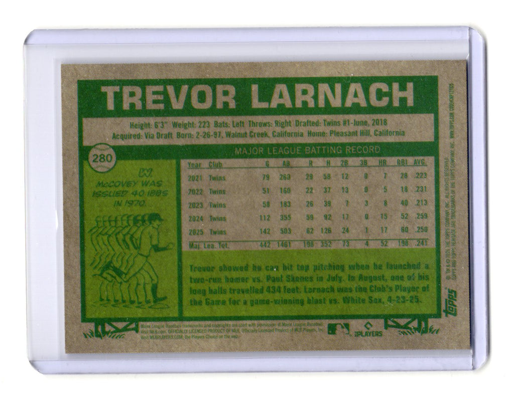 2026 Topps Heritage Trevor Larnach Card Gloss Minnesota Twins #280