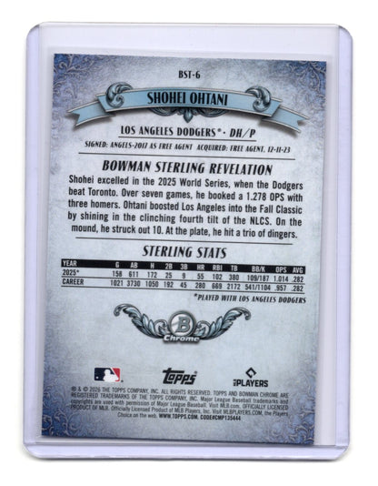 2026 Bowman Shohei Ohtani Card Bowman Sterling Los Angeles Dodgers #BST-6