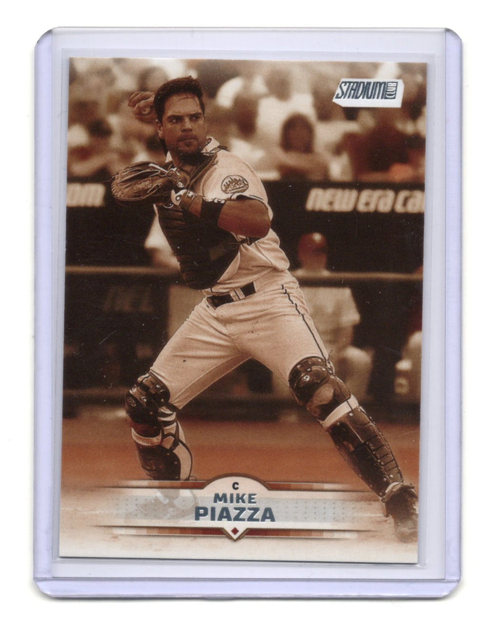 2021 Stadium Club Mike Piazza Card Sepia New York Mets #154