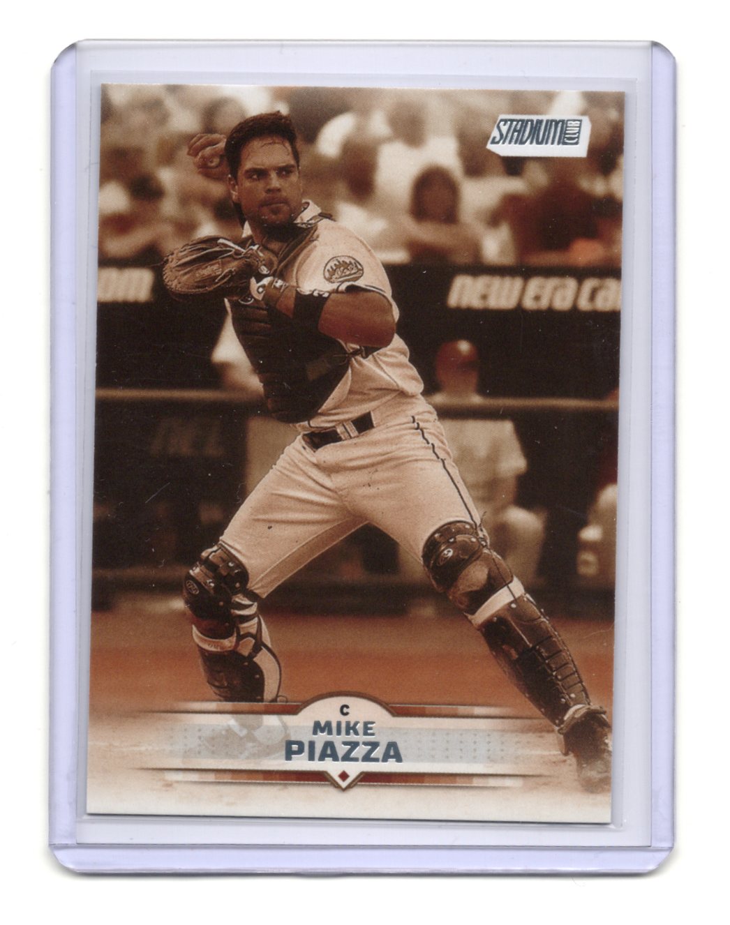2021 Stadium Club Mike Piazza Card Sepia New York Mets #154
