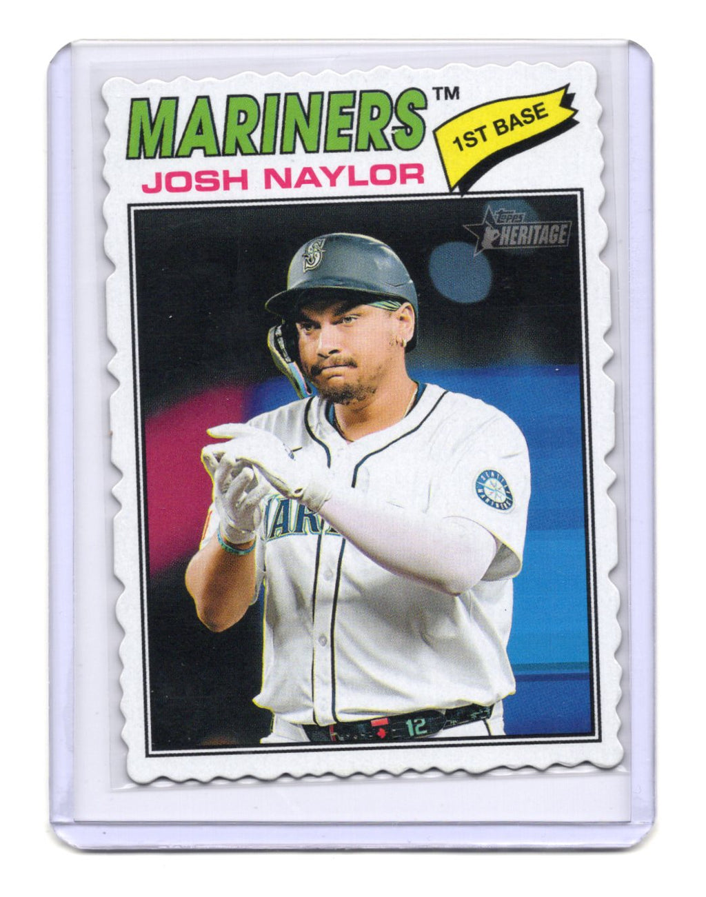 2026 Topps Heritage Josh Naylor Card Deckle Edge Seattle Mariners #129