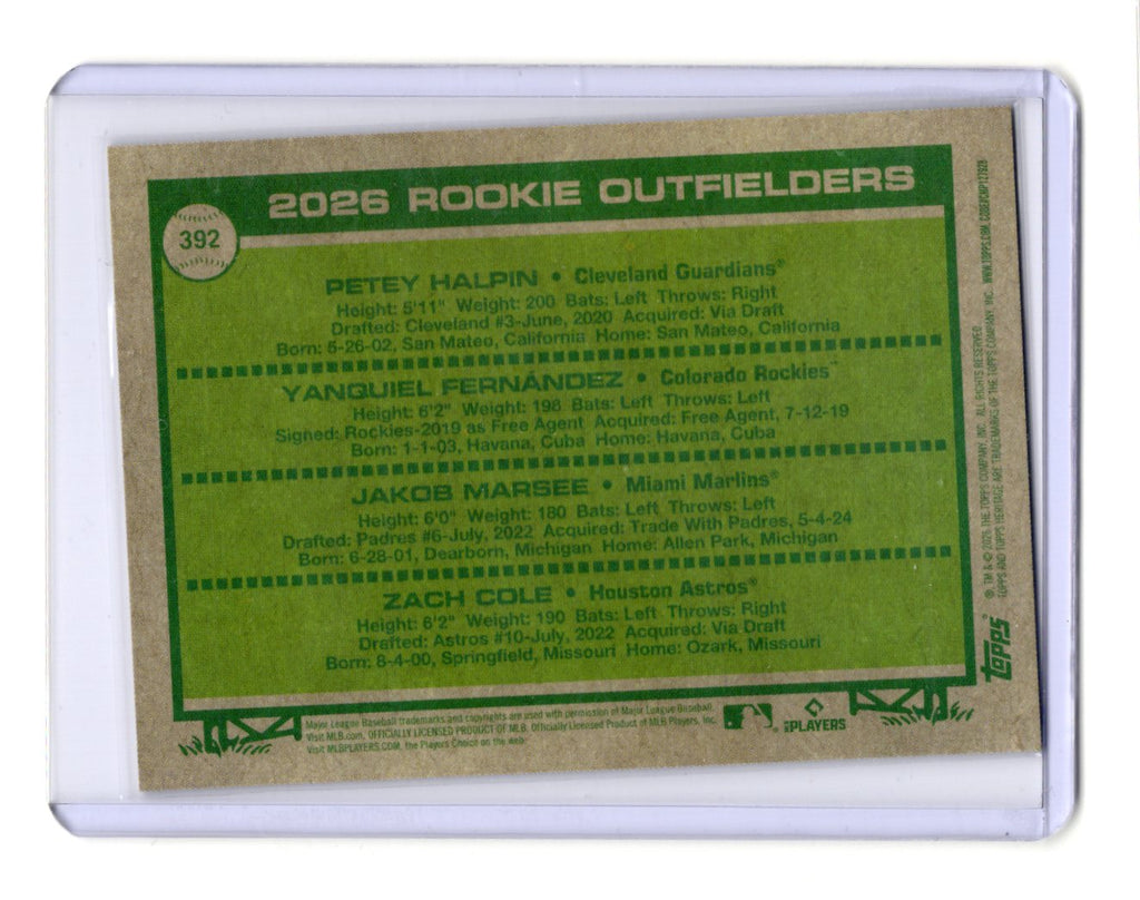 2026 Topps Heritage Rookie Outfielders  English / Thomas /  Valera /  Robertson