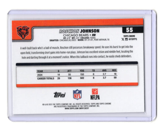 2025 Topps Chrome Roschon Johnson Card Pulsar Refractor Chicago