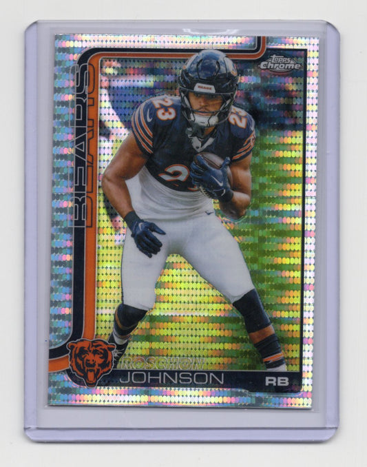2025 Topps Chrome Roschon Johnson Card Pulsar Refractor Chicago