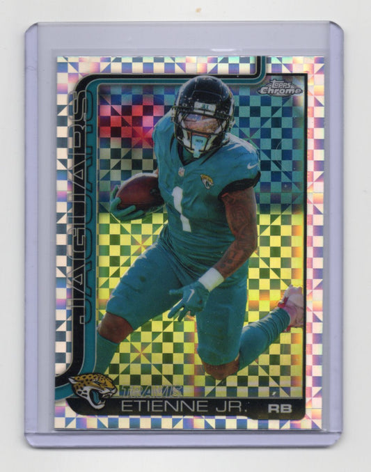 2025 Topps Chrome Travis Etienne Jr. Card X-Fractor Jacksonville Jaguars #139