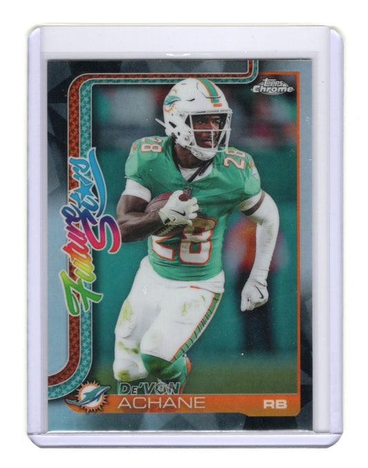 2025 Topps Chrome De'Von Achane Card Future Stars Refractor i Dolphins
