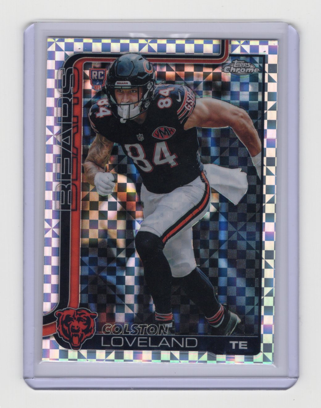 2025 Topps Chrome Colston Loveland Card X-Fractor RC Chicago Bears #345
