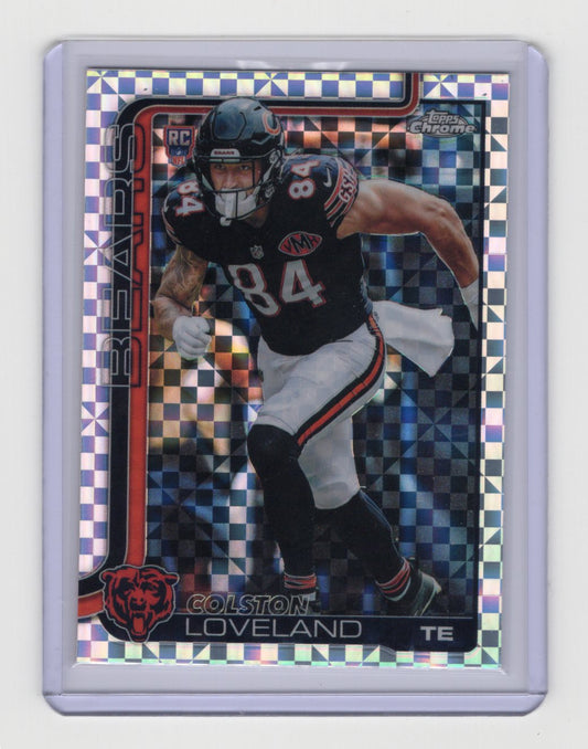 2025 Topps Chrome Colston Loveland Card X-Fractor RC Chicago Bears #345