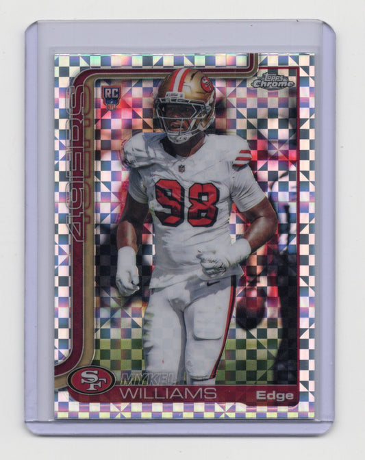 2025 Topps Chrome Mykel Williams Card X-Fractor RC San Francisco 49ers #352
