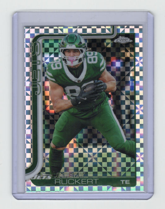 2025 Topps Chrome Jeremy Ruckert Card X-Fractor New York Jets #239