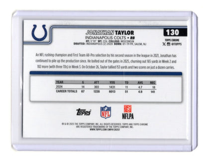 2025 Topps Chrome Jonathan Taylor Card X-Fractor Indianapolis Colts #130