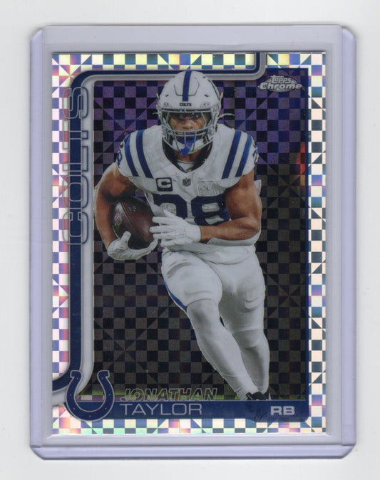 2025 Topps Chrome Jonathan Taylor Card X-Fractor Indianapolis Colts #130