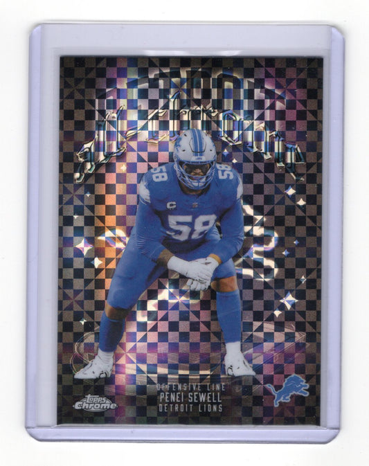 2025 Topps Chrome Penei Sewell Card All-Chrome Team X-Fractor  Lions