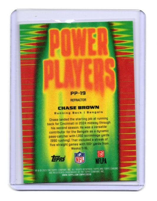 2025 Topps Chrome Chase Brown Card Power Players Refractor  Bengals #PP-19