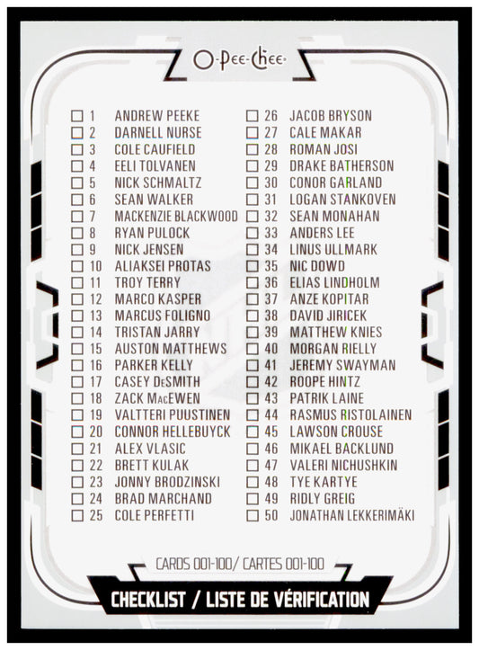 2025-26 O-Pee-Chee Checklist: 1-100 Card #100