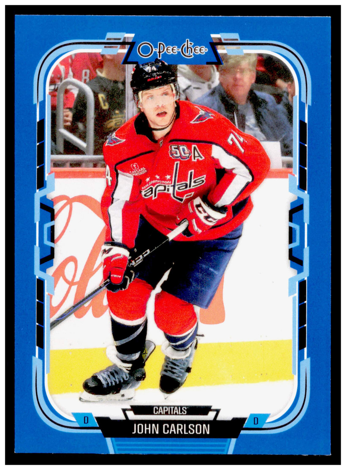 2025-26 O-Pee-Chee John Carlson Card Blue Border Washington Capitals #150