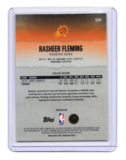 2025-26 Topps Signature Class Rasheer Fleming Card RC Phoenix Suns #124