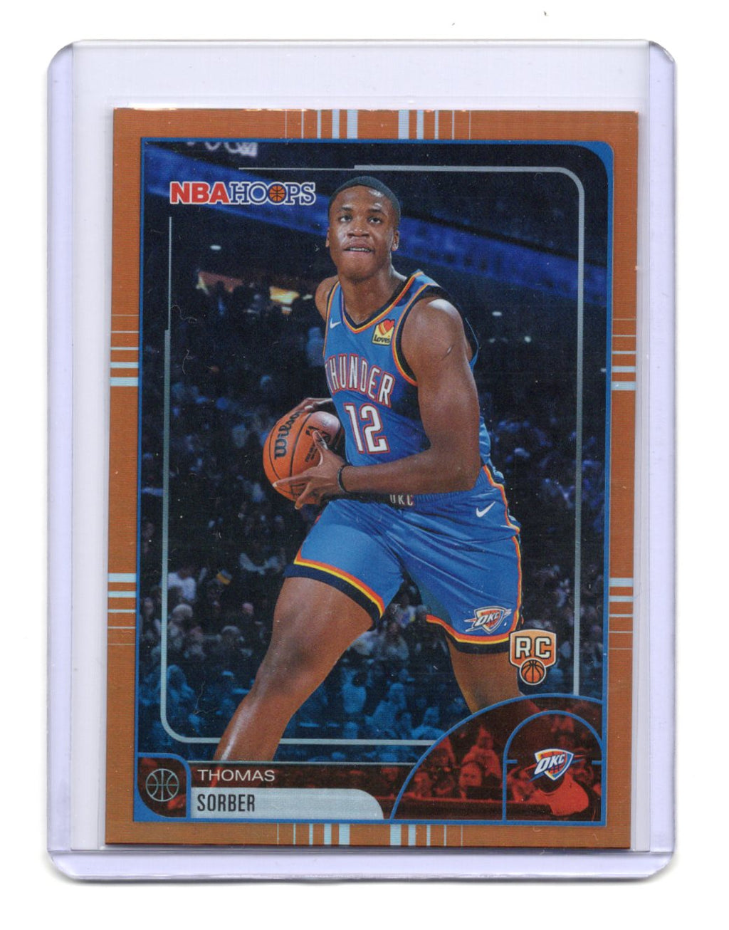 2025-26 Hoops Thomas Sorber Card Orange Hoops RC Oklahoma City Thunder #88