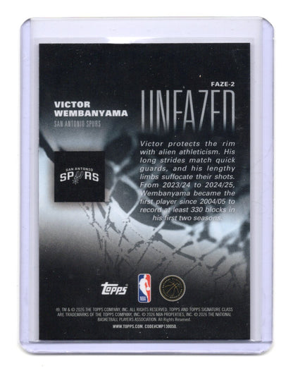 2025-26 Topps Signature Class Victor Wembanyama Unfazed Insert #FAZE-2 Spurs