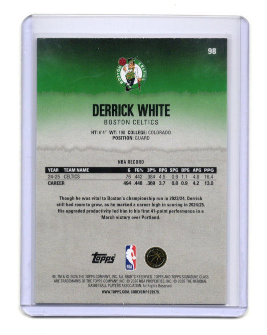 2025-26 Topps Signature Class Derrick White Card Boston Celtics #98