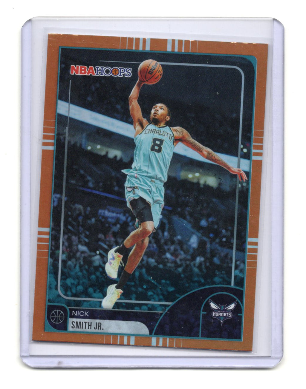 2025-26 Hoops Nick Smith Jr. Card Orange Hoops Charlotte Hornets #131