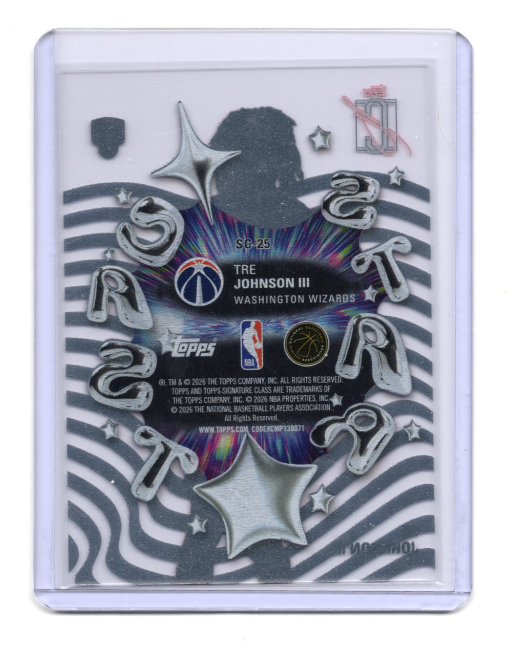 2025-26 Topps Signature Class Tre Johnson III Card Star Cast  Wizards #SC-25
