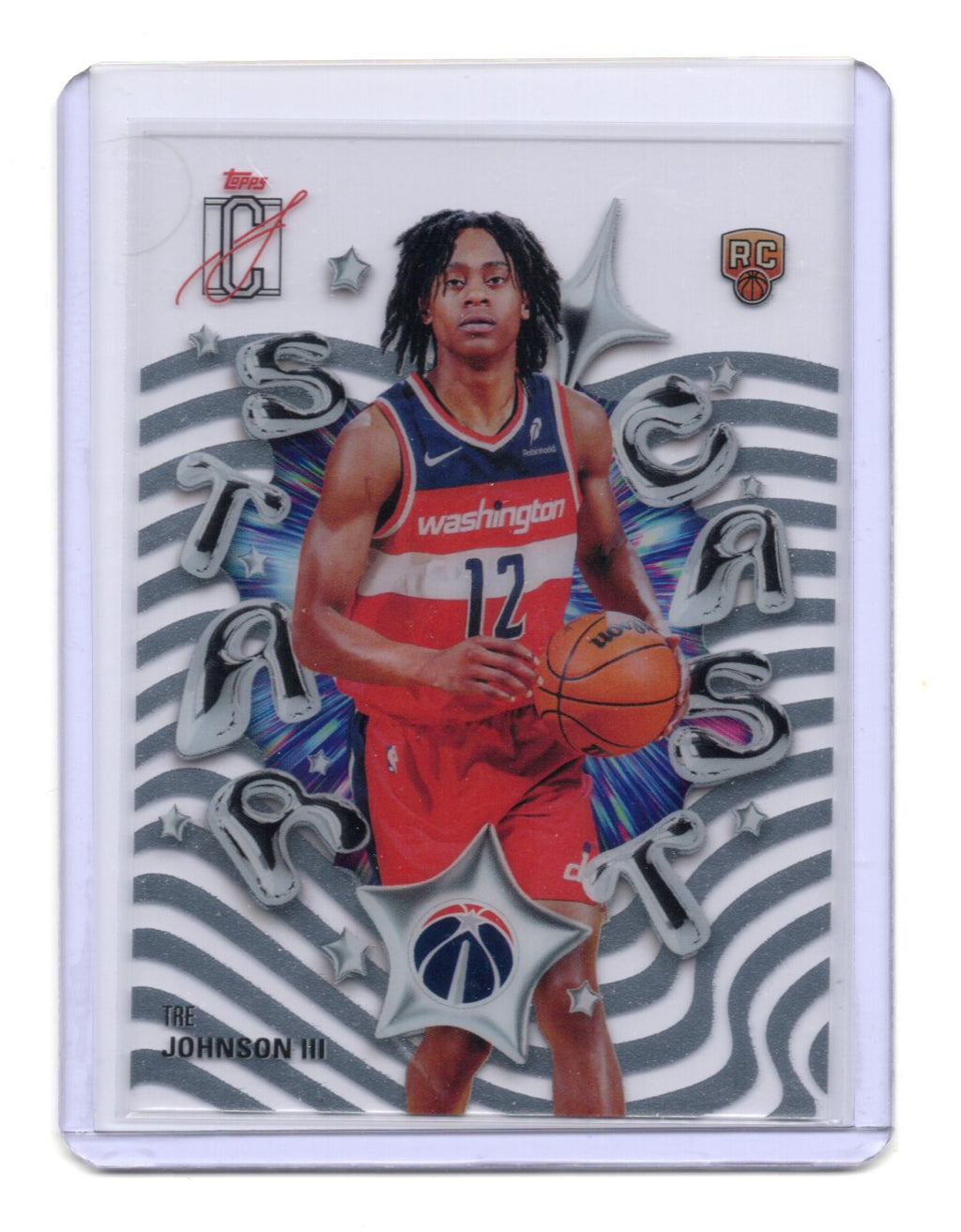 2025-26 Topps Signature Class Tre Johnson III Card Star Cast  Wizards #SC-25