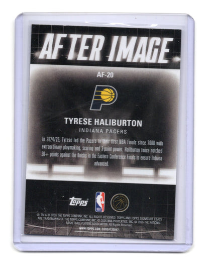 2025-26 Topps Signature Class Tyrese Haliburton Card After Image Pacers #AF-20