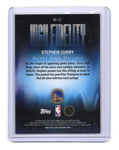2025-26 Topps Signature Class Stephen Curry Card High Fidelity  Warriors #HF-27