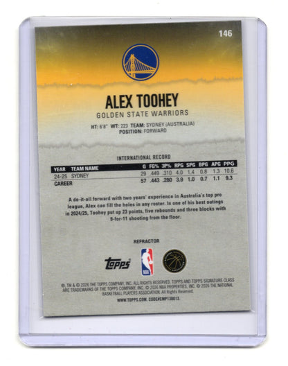 2025-26 Topps Signature Class Alex Toohey RC Refractor #146 Warriors