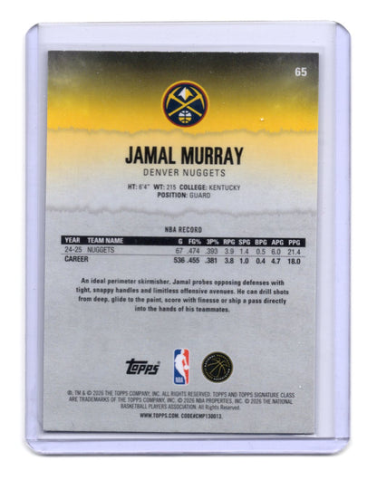 2025-26 Topps Signature Class Jamal Murray Card  Chromer Nuggets #65
