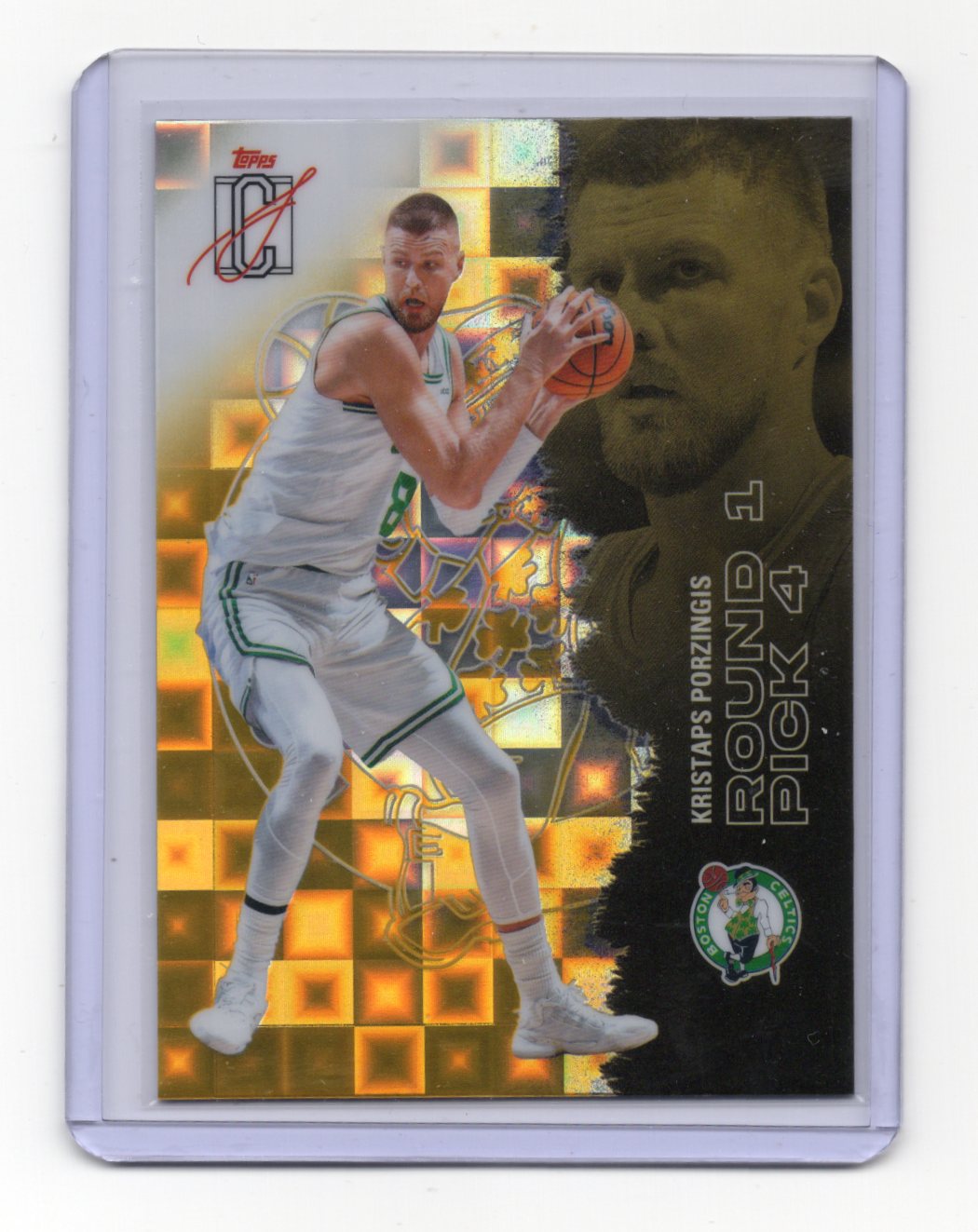 2025 Topps Signature Class Kristaps Porzingis #88 Pandora Yellow Refractor SP