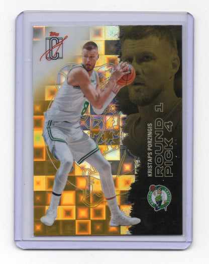 2025 Topps Signature Class Kristaps Porzingis #88 Pandora Yellow Refractor SP
