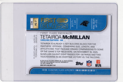 2025 Topps Signature Class Tetairoa McMillan Card First Class  Panthers #FC-7