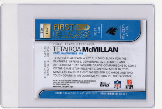 2025 Topps Signature Class Tetairoa McMillan Card First Class  Panthers #FC-7