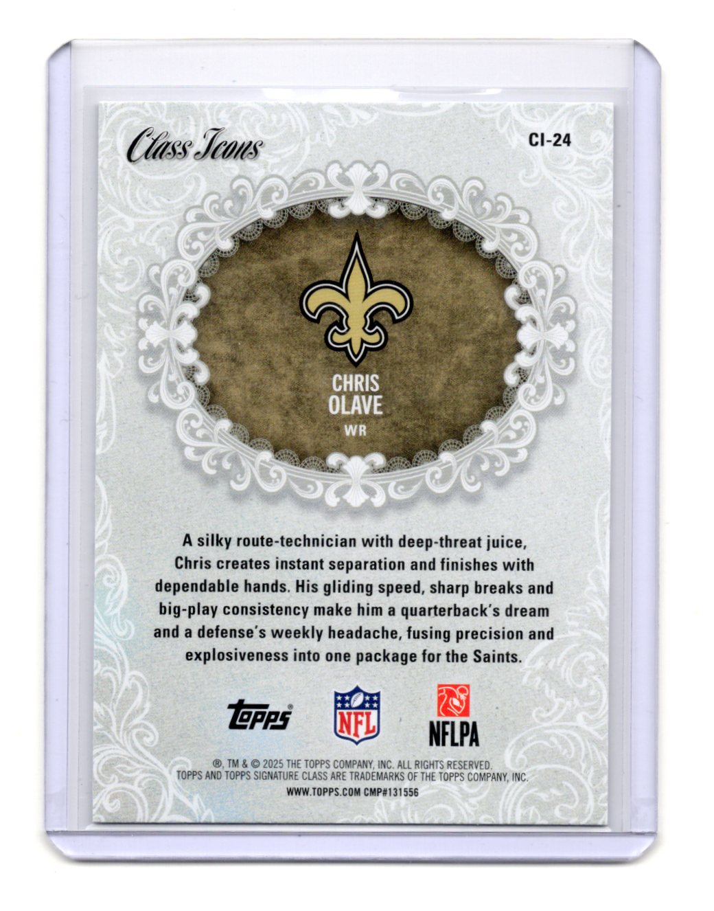 2025 Topps Signature Class Chris Olave Card Class Icons  Saints #CI-24