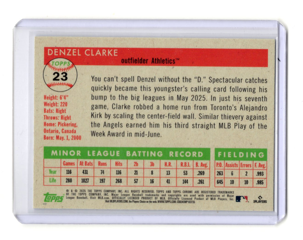 2025 Topps Chrome Platinum Anniversary Denzel Clarke Rookie RC #23 Athletics