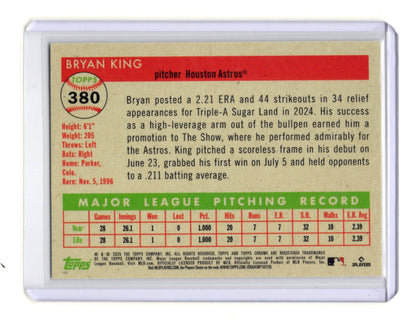 2025 Topps Chrome Platinum Anniversary Bryan King Rookie RC #380 Astros