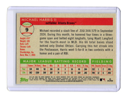 2025 Topps Chrome Platinum Michael Harris II Card Atlanta Braves #9