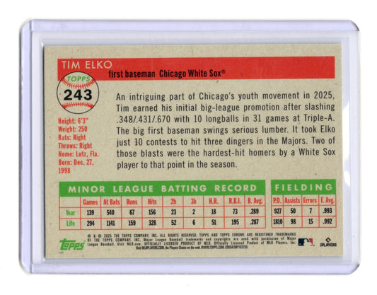 2025 Topps Chrome Platinum Tim Elko Card RC Chicago White Sox #243