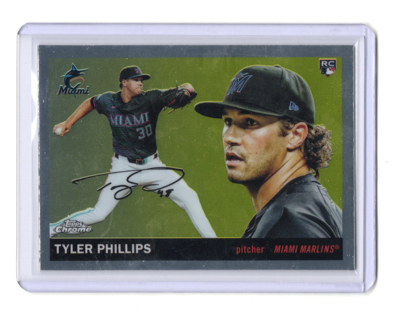 2025 Topps Chrome Platinum Tyler Phillips Card RC Miami Marlins #350